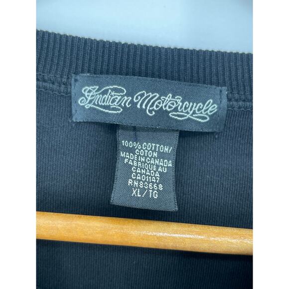 Indian Motorcycle 100% Cotton Black Sweatshirt Embroidered Spell Out Size XL - Picture 5 of 6